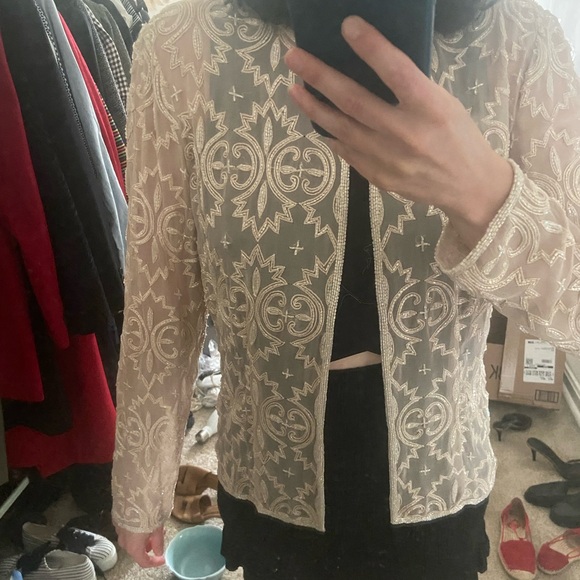 Beaded silk evening jacket - Picture 5 of 5